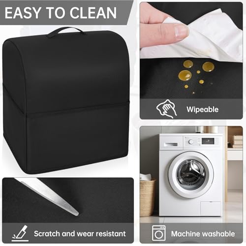 Image of Stand Mixer Dust Cover Compatible with Kitchenaid 6 /7 /8 Quart Bowl Lift, Water-resistant Kitchen Aid Mixer Cover with 3 Pockets for Accessories (Black)