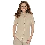 BUSHMAN Hemd Glade beige M |Damen-Hemd aus Leinen und Baumwolle mit kurzen Ärmeln