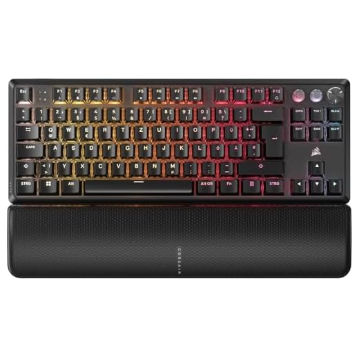 Corsair K70 PRO TKL RGB Magnetisch-Mechanische Kabelgebundene Gaming-Tastatur – Vorgeschmierte MGX Hyperdrive Einstellbare Schalter – Hall-Effekt-Rapid-Trigger – 8000-Hz-Polling – QWERTZ – Schwarz
