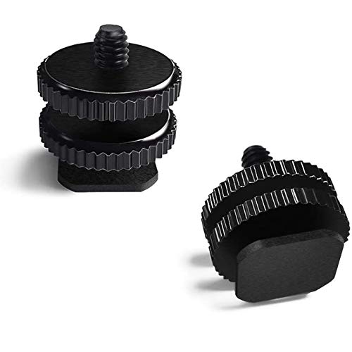 2pc Portable Camera hot Shoe Holder to 1/4'-20 Tripod Screw Adapter,Flash Shoe Mount for DSLR Camera...