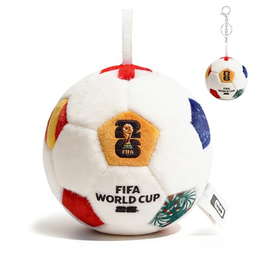 MESUCA FIFA World Cup 2026 Official Edition Mini Soccer Ball Plush Keychain Pillow, 4.72" Soccer Plush Toy Backpack Charm, Kids Gift, World Cup 2026 Merchandise