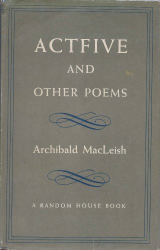 Actfive And Other Poems B0007DUTJM Book Cover