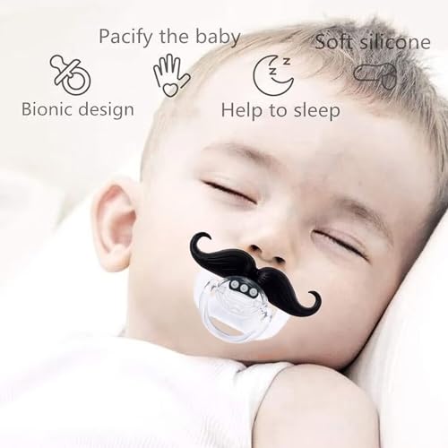 Image of Funny Baby Pacifiers,Mustache Pacifiers 0-18 Months for Babies,Mustache Binky,Gift for Newborns,Infants,Toddlers,Baby Boys,BPA Free(Mustache Pacifiers)