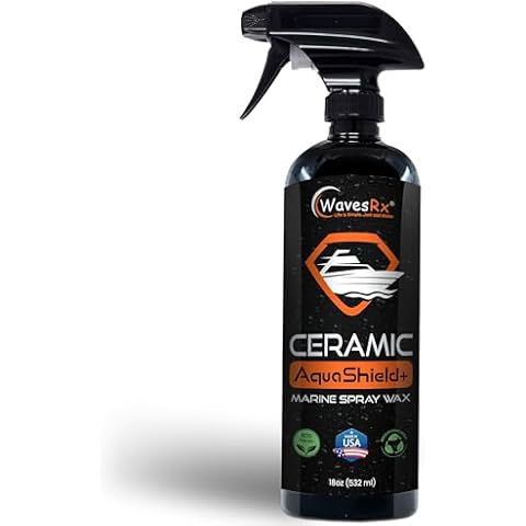 WavesRx High-Performance Ceramic Spray Coating for Boats & Jet Skis (AquaShield+) | Marine Grade SiO2 Sealant Protects from Salt, Contaminants & UV Damage | Fast Wax Silicon Dioxide Hydrophobic Polish Cover