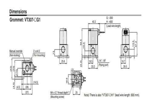 VT307 clapet commande directe 3 ports VT307-4D-02 électrovanne air - 5