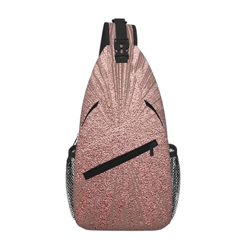 Sac à dos à bandoulière homme léger contre le mal de dos, sacoche tendance rose doré anti-poches pleines