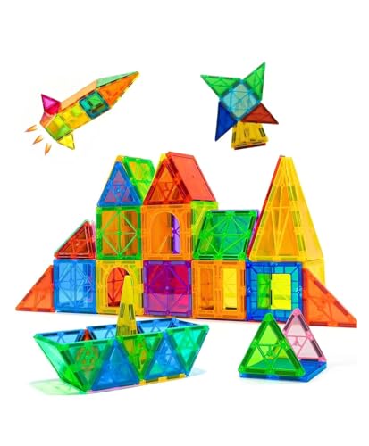 Image of TOYTASTIC Magnetic Tiles Building Blocks for Kids Preschool Educational Magnetic Construction Toys for Creative Learning & Brain Development Safe STEM Toy for Toddlers Age 3-8 Years (28 Pieces)