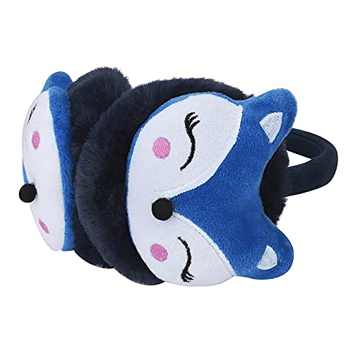Rongxg Cute Fox Earmuff Girl Boy Plush Winter Warm Ear Muff Soft Furry Outdoor Ear Warmer Muff Kid Ear Cover Anti-Cold Ear Protector, Blue, One Size #TOP4