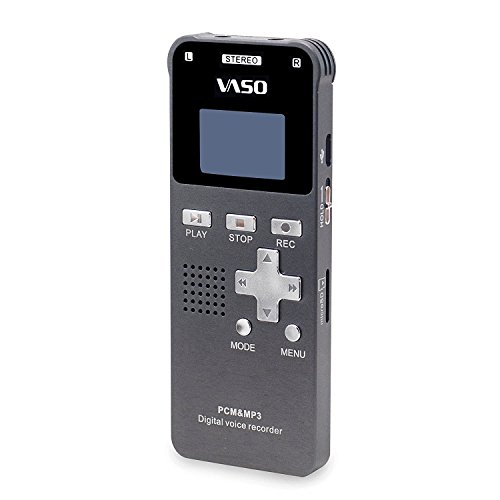 Digital Voice Recorder Built-in 8GB Voice Recorder with USB,Grey Color OLED Stereo Audio Recorder Dictaphone Sound Recording Device with Microphone MP3 Player for Lectures Meetings Interviews