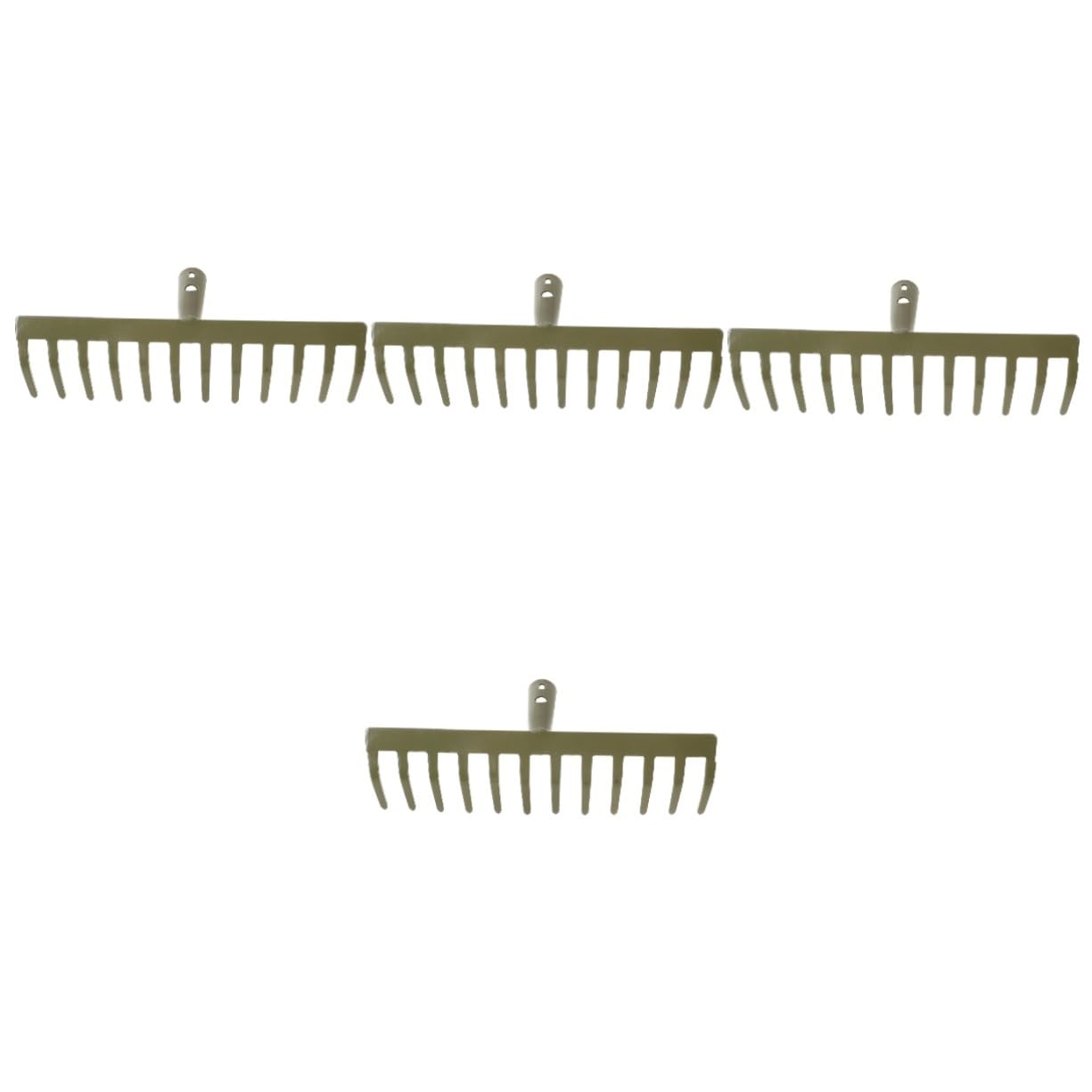 Gadpiparty 4piezas Rastrillo De Jardín De Dientes Mango Ergonómico para Limpieza Jardinería Herramienta De Jardín Resistente Césped y