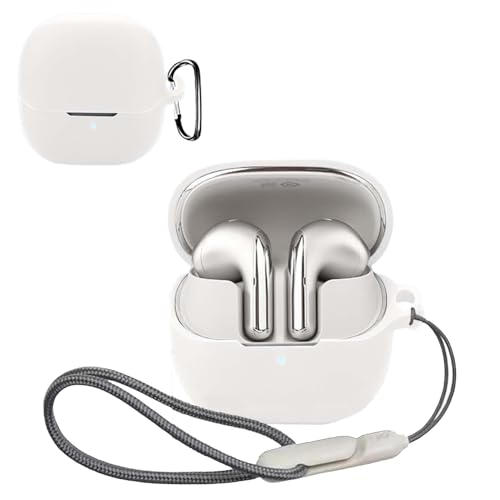 For Xiaomi Buds 5 Pro �P�[�X YILLIONS �_�炩�ȃV���J�Q���̃X�|�[�c�N�[���ȃf�U�C�� �Ռ��z�� �h�� �h�o �y�� �����h�~�p�̃t�b�N�𓋍ڂ��� �X�����\�t�g �P�[�X�J�o�[ Xiaomi Buds 5 Pro �J�o�[�i�z���C�g�j