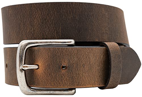 Men's Casual Leather Jeans Belt Made From Crazy Horse Finished Buffalo Leather - TheBeltShoppecom
