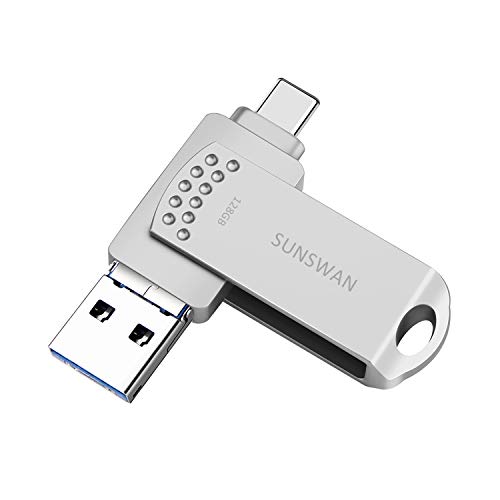 USB C Flash Drive for Android Photo Stick 128GB 3in1 USB3.0 Thumb Drive