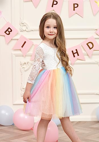 Image of Topmaker Flower Girl Dress for Toddler Baby Girls,Lace Tulle Dress for Wedding,Birthday Party,Photoshoot,Special Occasion