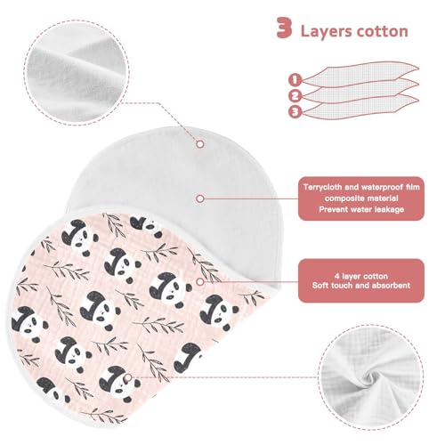 vvfelixl Cute Simple Panda Stick Figure Burp Cloths for Baby Boy Girls Baby Washcloths Burp Rags 1 Pack3