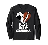 Ball Great Grandma Heart Funny Soccer Football Grandma Long Sleeve T-Shirt