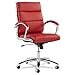 Alera NR4239 Neratoli Series Mid-Back Swivel/tilt Chair, Red Soft Leather, Chrome Frame