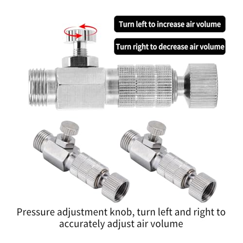 Image of Tbest Harder Steenbeck Airbrush Quick Connect,Airbrush Quick Release Disconnect Adapter 1 /8 in BSP Male and Female Connections Adapter with Adjustable Control Valve Airbrush Accessories