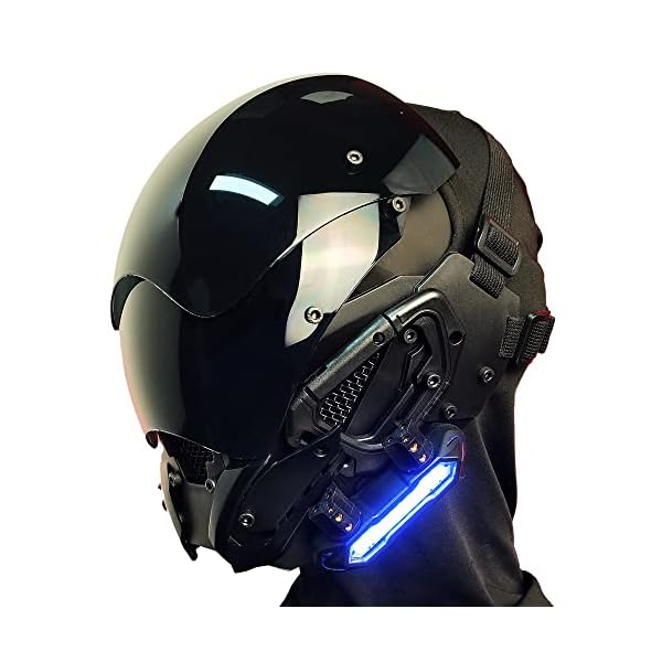 Marikito cyberpunk mask helmet futuristic mask techwear mask sci fi mask gothic mask halloween cosplay costume mask suitable for any adult