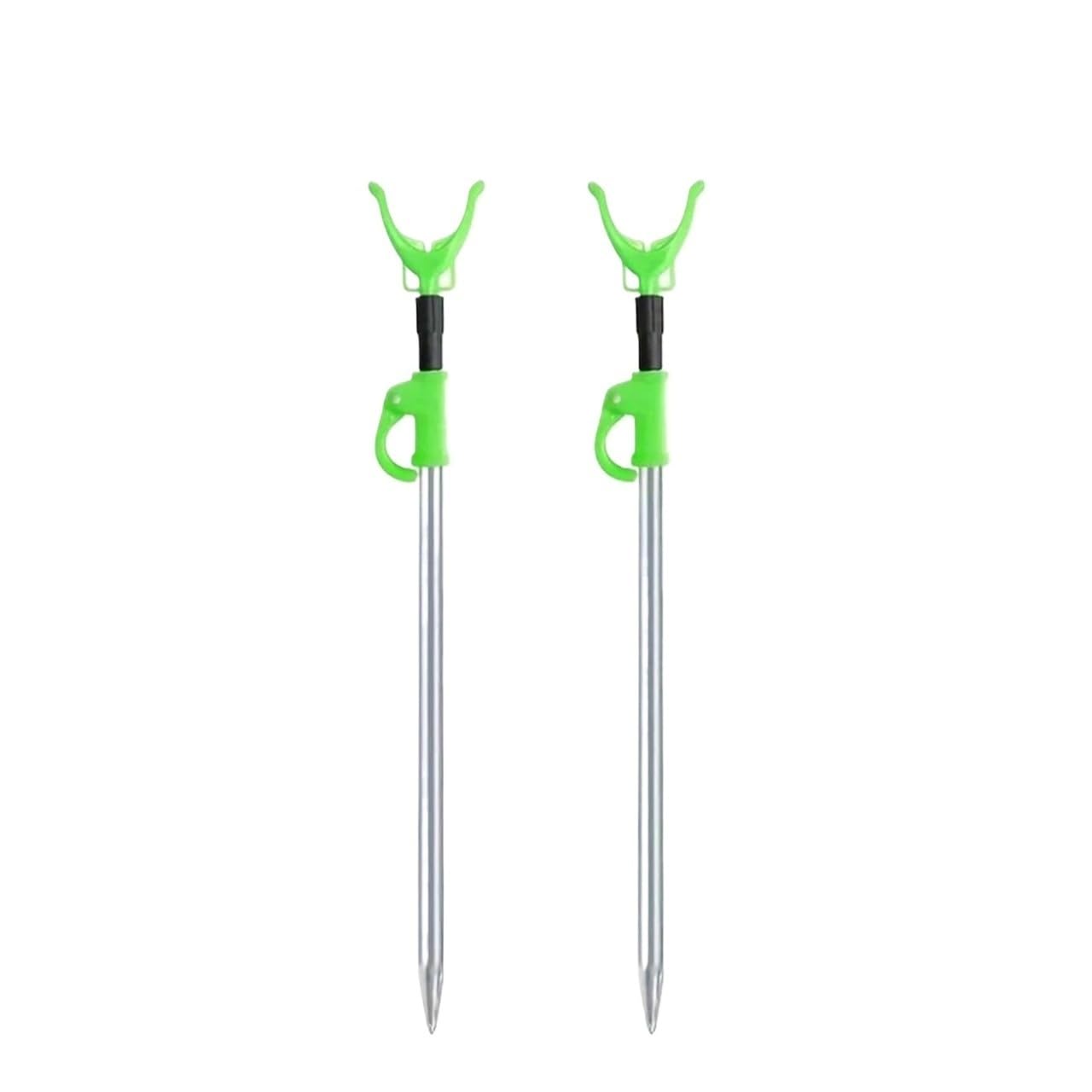 XCTDSVAH Rod Rests Fishing 2pcs Premium Aluminum Alloy Telescopic Fishing Rod Holders With Sturdy Pole Stands And Space-Saving(Green 2pcs)
