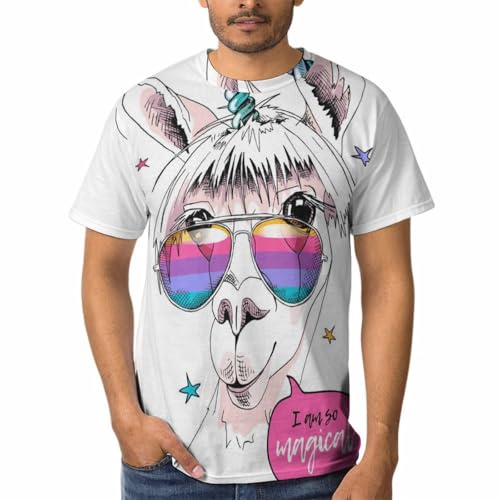 Tee shirt manches courtes mouton de la licorne homme col rond en textile haute qualite