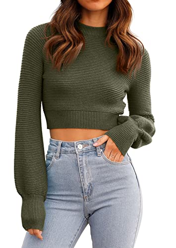 GeGekoko Damen Strickpullover Kurz Sexy Cropped Pullover mit...