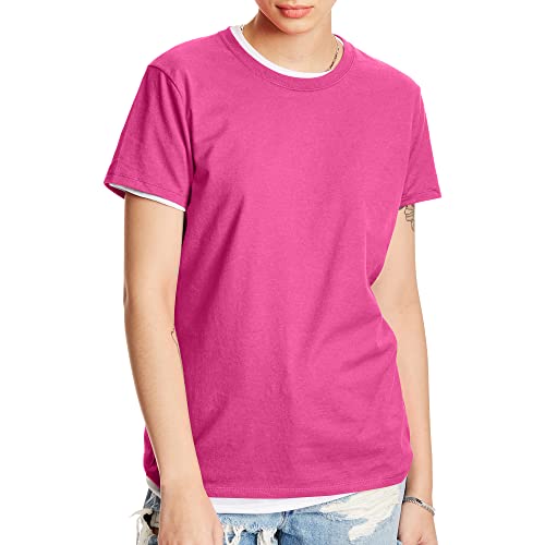 Image of Hanes Women's Perfect-T Crewneck T-Shirt, Lightweight Cotton Short Sleeve Tee for Women