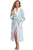 RONGTAI – Peignoir long en polaire et en peluche pour femmes, robe avec deux poches latérales et ceinture, vêtement de nuit moelleux et douillet, M