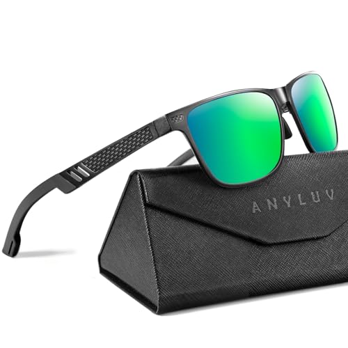 Image of Polarized Sunglasses for Men Rectangular Classic Al-Mg Metal Frame Sun Glasses Mens Sunglasses with UV Protection