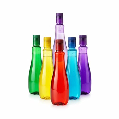 Image of RED WIND Unbreakable 1 Litre Curvy Grip Water Bottles | Pack of 6 | Multicolor | Leakproof Screw Cap | BPA-Free | Bottles for Fridge, Home, Office, School and Travel