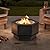 Sunjoy Fire Pit Smokeless 26 in. Hexagonal Outdoor Fire Pit, Patio Wood Burning Smokeless Firepit w/PVC Cover and Fire Poker, Ideal for Camping, Bonfire, and Backyard, Black