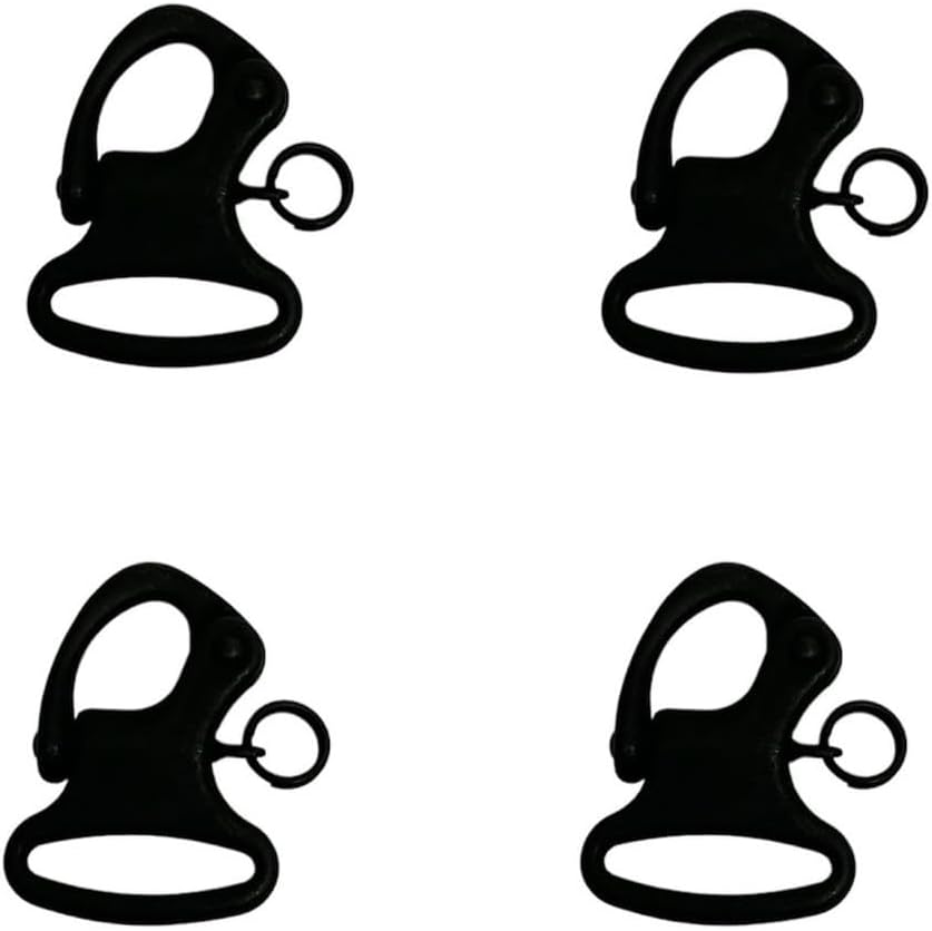4 Pcs Mini Fixed Snap Shackle Matte Black Quick Release 600 Lb WLL Rigging Lift