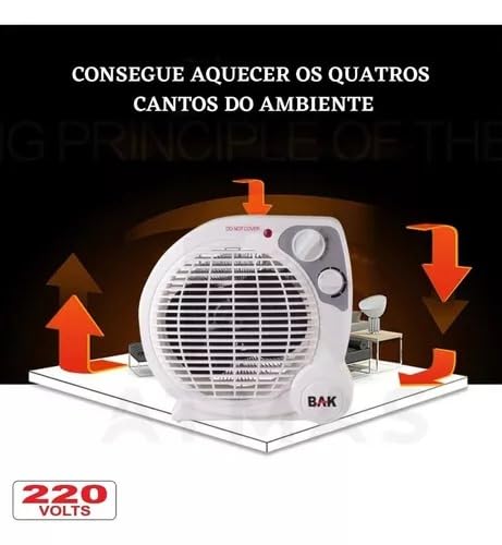 Aquecedor de Ambiente Portátil Elétrico 220v/110v