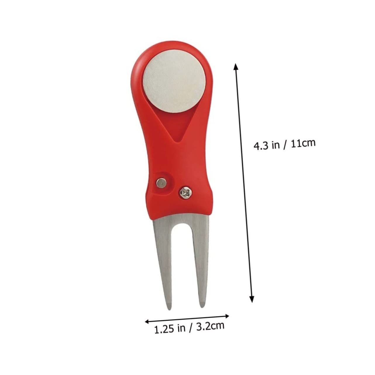 Happyyami Golf Divot Tool Portable Golf Fork with Durable Handle Spring Stainless Steel Essential Golf Accessories for Men for Fairway Repair Lawn Maintenance