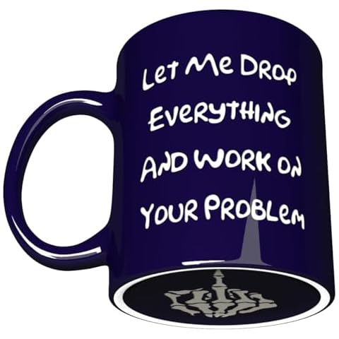 NM NEXTMUG Funny Engraved Ceramic Mug - Let Me Drop Everything And Work On Your Problem With Middle Finger Bottom Design- Coffee Tea Cup Gift Ideas for Mom Dad Boss Coworker Friends Cover