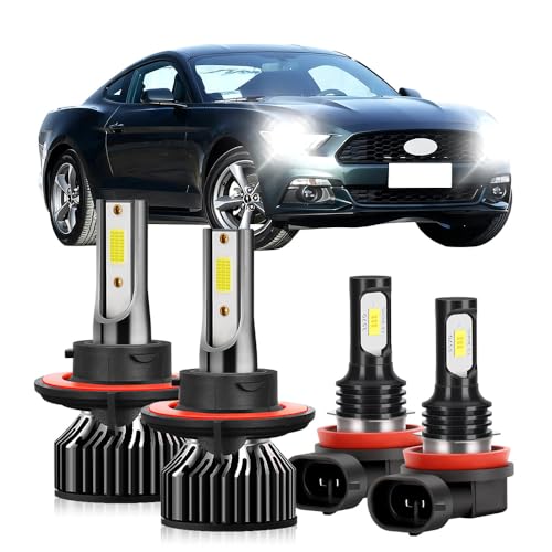 High Low Beam Fog Light Bulbs Combo Pack Fit For Ford Focus 2008 2009 2010 2011, High Low Beam Fog Lights, 20000LM Super Bright Plug and Play, 6000K Cool White, Pack of 4