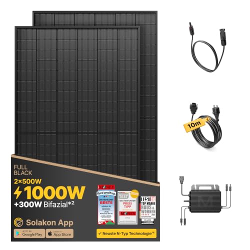 Solakon® 1000W Balkonkraftwerk - Balkonkraftwerk 800W komplett...