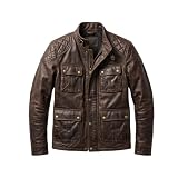 HideMakers Men's Genuine Leather Field Utility Jacket,...