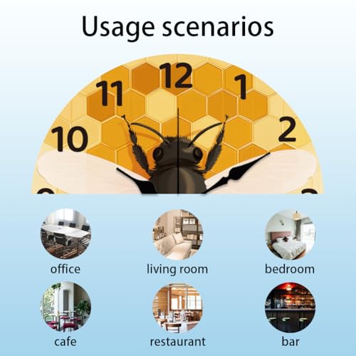 CHGCRAFT 12inch Beehive Bees Wall Clock Battery Operated Silent Non Ticking Round Decorative Clock for Office Home Living Room Bedroom Bathroom Kitchen Decor, Bees by CHGCRAFT - Image 3