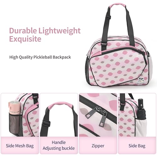 Image of Boulder Bee Pickleball Bags, Premium Pickleball Tote Bag for Girls, Women's Hand /Shoulder Gym Bag w Water Bottle Holder, with Pickleball Racquet /Paddle Holder