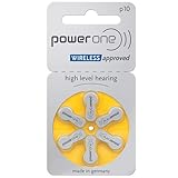 30 x Size p10 PowerOne Hearing Aid Batteries