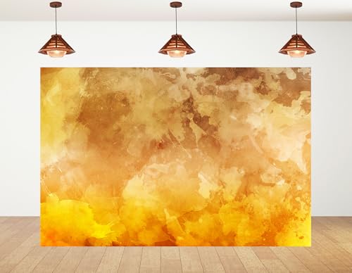 20x10ft Warm Orange Watercolor Backdrop Dreamy Ombre Hues with Soft