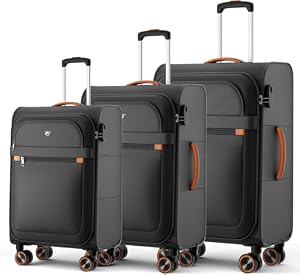 ABISTAB Stoff Kofferset 3-teilig - Weichschalenkoffer für Familienreisen