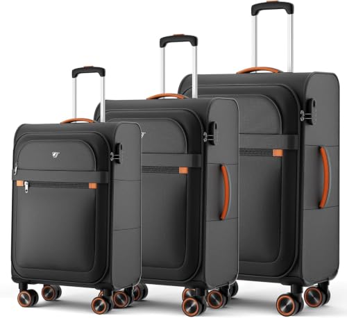 ABISTAB Stoff Kofferset 3-teilig - Weichschalenkoffer für Familienreisen