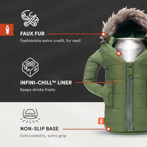 Puffin - The Pahka Parka - Insulated 12 oz Can Cooler I Beer Bottle & Soda Can Insulator, Keep Drinks and Beverages Cold - Sandy White
