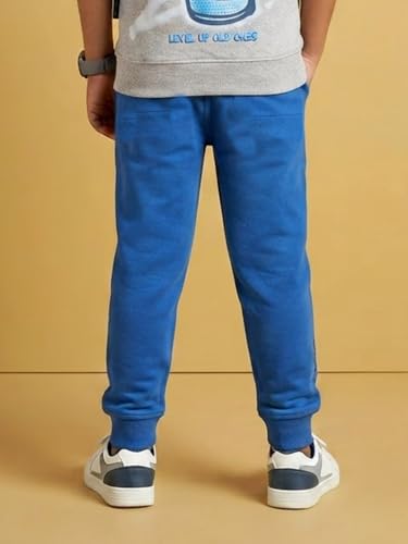 Image of KiddoPanti Boys Solid Fleece Track Pants | Cotton Poly Fleece Fabric | Ankle Length Bottom Rib | 2 Front Patch Pocket | Elastic Waist & Drawcord | Jogger Track Pants for Boys