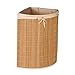 Honey-Can-Do Bamboo Wicker Corner Hamper 24-Inches Tall, Natural