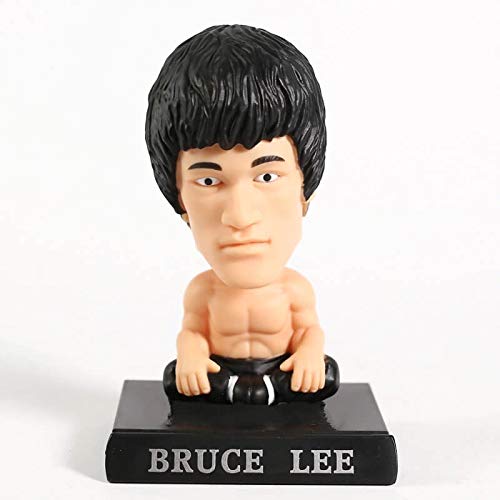 Image of Awestuffs Phone Holder Bobblehead Action Figure for Car Dashboard, Office Desk & Study Table (Pack of 1) (Bruce Lee), Polyvinyl Chloride