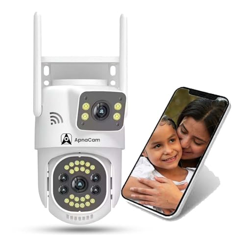 ApnaCam Superacam 5MP WiFi IP66 PTZ Pan Tilt Dome Surveillance Two Way Audio/Motion Detection/Waterproof CCTV Camera Security Camera (White)