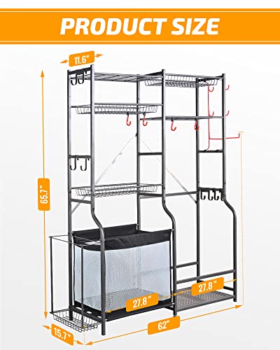 Plkow Golf Storage Ball Rack Garage Organizer, 2 Golf Bag Organizer And Other Sports Equipment Organizer For Garage, Extra Large Size Sports Storage Rack For Garage #TOP5